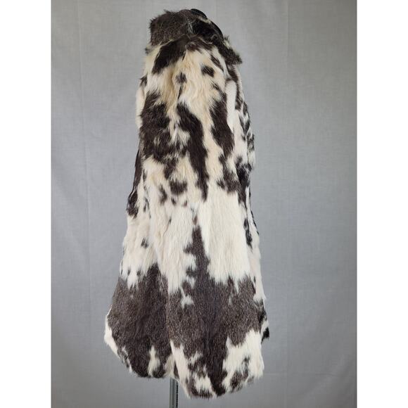 Vintage Rabbit Fur Black & White Jacket Coat Women's Sz M - Picture 6 of 11